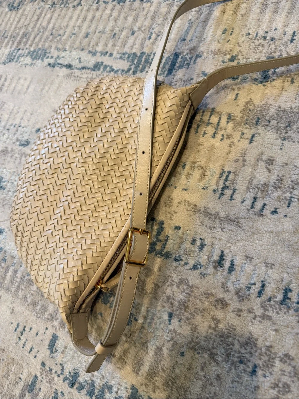Madewell Woven Straw Crossbody Bag in Cream with Adjustable Strap